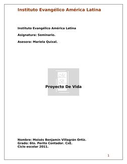 Instituto Evangélico América Latina
  
Instituto Evangélico América Latina
Asignatura: Seminario.
Asesora: Mariela Quixal.
Pr