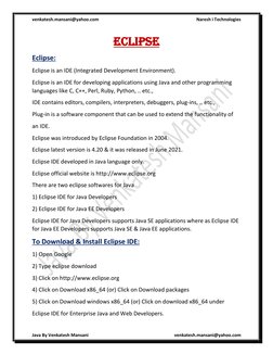 venkatesh.mansani@yahoo.com 
 
Naresh i Technologies 
Java By Venkatesh Mansani 
 
venkatesh.mansani@yahoo.com 
Eclipse 
Ecli