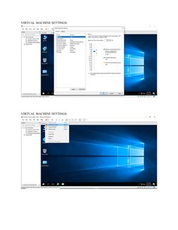VIRTUAL MACHINE SETTINGS:
VIRTUAL MACHINE SETTINGS:
