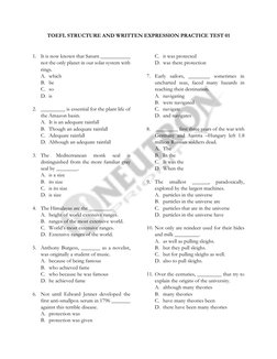 TOEFL Structure Practice Test 01 | PDF | Astronomy