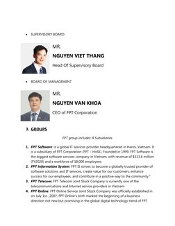 Fpt Org Chart FPT Corporation Organizational Structure | PDF | Organizational ...