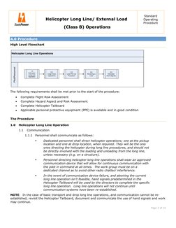 Helicopter Long Line/ External Load 
 (Class B) Operations 
Standard 
Operating 
Procedure 
 
 
 
 
Page 3 of 10 
 
 
 
4.0