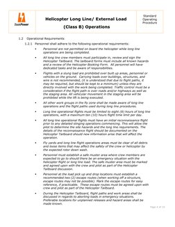 Helicopter Long Line/ External Load 
 (Class B) Operations 
Standard 
Operating 
Procedure 
 
 
 
 
Page 4 of 10 
 
 
 
1.2