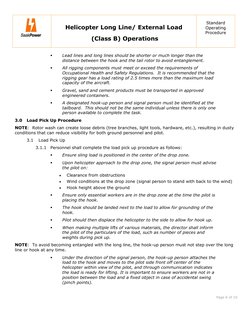 Helicopter Long Line/ External Load 
 (Class B) Operations 
Standard 
Operating 
Procedure 
 
 
 
 
Page 6 of 10 
 
 
 
