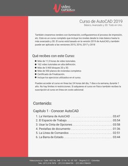 También crearemos renders con iluminación, conﬁguraremos el proceso de impresión, 
etc. Este es un curso completo que incluye