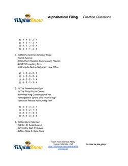 Alphabetical Filing Practice Questions | PDF