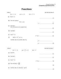 O Level Functions Question Compilation | PDF