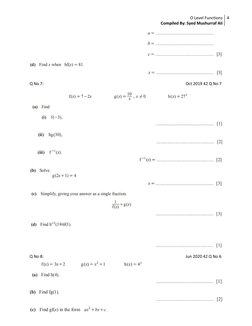 O Level Functions Question Compilation | PDF