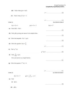 O Level Functions Question Compilation | PDF