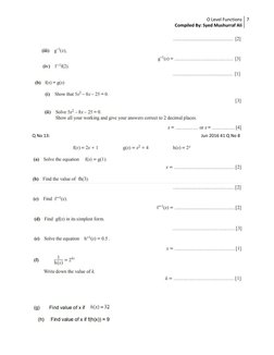 O Level Functions Question Compilation | PDF