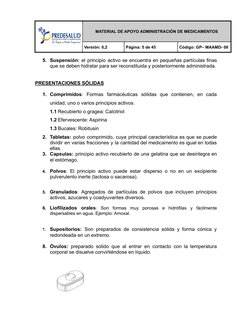 MATERIAL DE APOYO ADMINISTRACIÓN DE MEDICAMENTOS
Versión: 0,2
Página: 5 de 45
Código: GP– MAAMD- 08
5. Suspensión: el princip