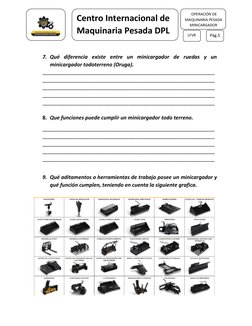 LFVR 
 
 
Pág.5 
 
 
Centro Internacional de 
Maquinaria Pesada DPL  
 OPERACIÓN DE 
MAQUINARIA PESADA 
MINICARGADO