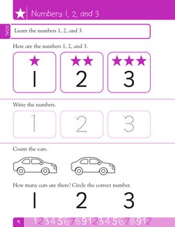 4
Numbers 1, 2, and 3
Here are the numbers 1, 2, and 3.
Write the numbers.
Count the cars.
How many cars are there? Circle th
