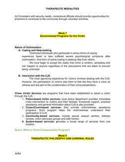 Therapeutic Modalities in Corrections | PDF | Prison | Rehabilitation ...