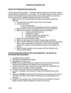 Therapeutic Modalities in Corrections | PDF | Prison | Rehabilitation ...