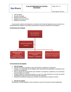 Plan de Emergencia Contra Incendios | PDF | Primeros auxilios | Bombero