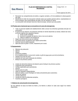 Plan de Emergencia Incendios Gas Rivera | PDF | Primeros auxilios | Bombero