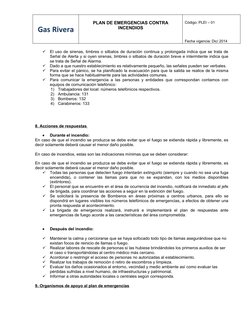 Plan de Emergencia Contra Incendios | PDF | Primeros auxilios | Bombero