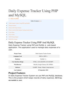 Daily Expense Tracker System Overview | PDF | Php | World Wide Web