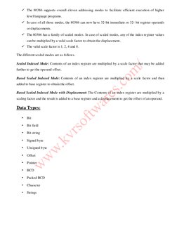  The 80386 supports overall eleven addressing modes to facilitate efficient execution of higher 
level language programs. 
