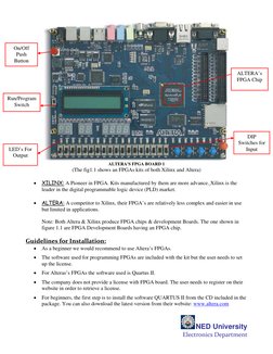 NED University 
Electronics Department 
 
 
ALTERA'S FPGA BOARD 1 
(The fig1.1 shows an FPGAs kits of both Xilinx and Alt