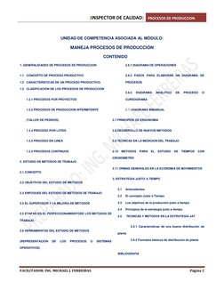 [INSPECTOR DE CALIDAD] PROCESOS DE PRODUCCION 
 
FACILITADOR: ING. MICHAEL J. FERREIRAS 
Página 2 
 
 
UNIDAD DE COMPETENCIA