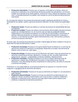 [INSPECTOR DE CALIDAD] PROCESOS DE PRODUCCION 
 
FACILITADOR: ING. MICHAEL J. FERREIRAS 
Página 3 
 
 
Producción intermiten