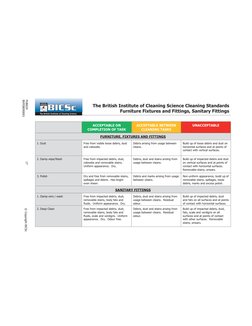Bicsc Cleaning Standards Specifications Table: L A R E N E G | PDF ...