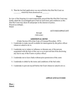 Bail Application Template Example | PDF | Bail | Law Enforcement