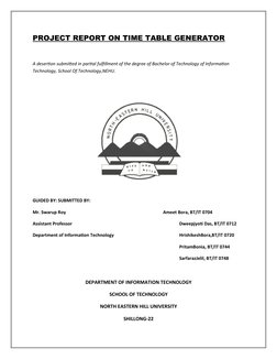 School Timetable Generator Project Report | PDF | User (Computing ...