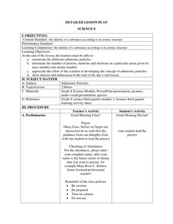 Subatomic Particles Lesson Plan for Grade 8 | PDF | Atoms | Proton