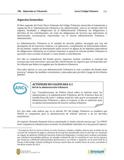TRB -  Diplomado en Tributación
Curso 2 Código Tributario
111
Aspectos Generales:
El libro segundo del Texto Único Ordenado d