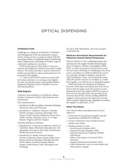 OPTICAL DISPENSING
1
© American Academy of Ophthalmology
INTRODUCTION
Challenges in coding are not limited to Evaluation 
and