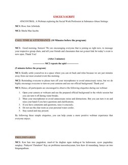 Emcee Script for Social Work Webinar | PDF