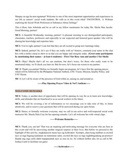 Emcee Script for Social Work Webinar | PDF