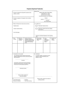 Original (Duplicate/Triplicate)
 Reference No.
 1. Products consigned from (Exporter's business name,
ASEAN-CHINA FREE TRADE