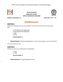 NPTEL Cloud Computing Week 5 Assignment | PDF | Cloud Computing ...