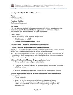 Configuration Control Board Procedure | PDF | Business | Computing
