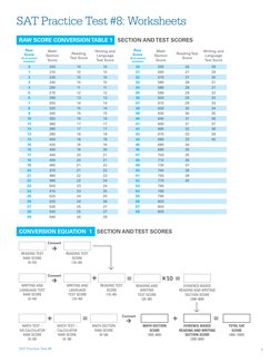 SAT Practice Test #8 Answer Key | PDF | Sat | Tests