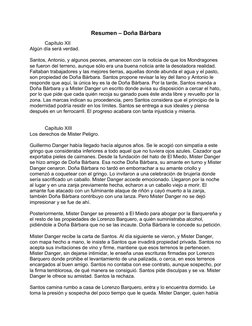 Resumen – Doña Bárbara
           Capítulo XII
Algún día será verdad.
Santos, Antonio, y algunos peones, amanecen con la noti