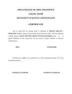 SONA COLLEGE OF ARTS AND SCIENCE
SALEM– 636 005
DEPARTMENT OF BUSINESS ADMINISTRATION
CERTIFICATE
This  is  certify  that  th