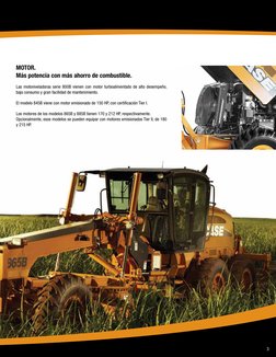 3
MOTOR.
Más potencia con más ahorro de combustible.
Las motoniveladoras serie 800B vienen con motor turboalimentado de alto