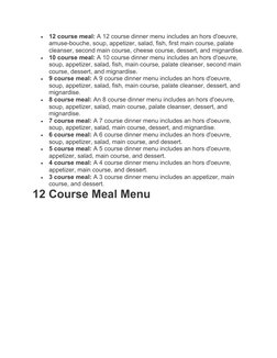 Understanding Full Course Meals | PDF | Hors D'oeuvre | Meal