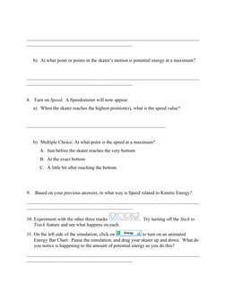 Energy Skate Park Worksheet | PDF | Kinetic Energy | Friction