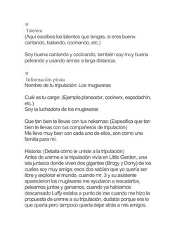 ☆
 Talentos
(Aquí escribes los talentos que tengas, si eres buenx 
cantando, bailando, cocinando, etc.)
Soy buena cantando y