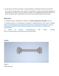 5. ¿Cómo aparecen las líneas de descarga y recarga intermedias en el diagrama de tracción de la muestra?
R/: La línea de reca