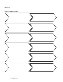 Underground Mining Method:  
Worksheet
MiningMatters.ca
