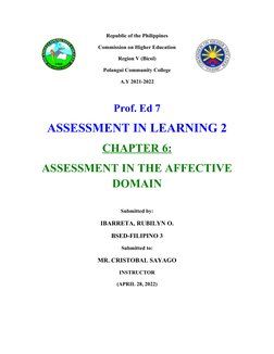 Republic of the Philippines
Commission on Higher Education
Region V (Bicol)
Polangui Community College
A.Y 2021-2022
Prof. Ed