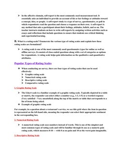 
In the affective domain, self-report is the most commonly used measurement tool. It 
essentially asks an individual to prov