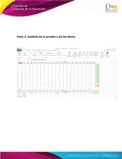 Paso 4. Análisis de la prueba y de los ítems. 
